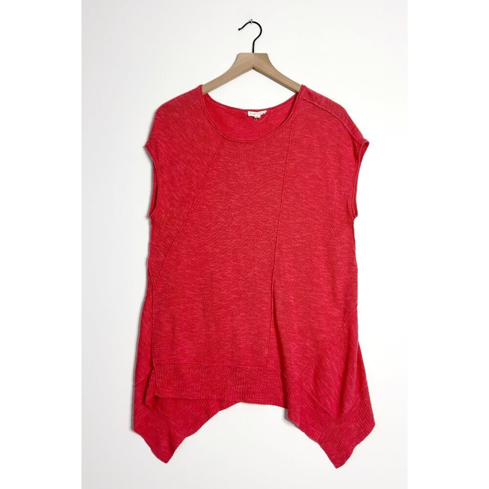 EILEEN FISHER Linen Cotton Blend Asymmetrical Top